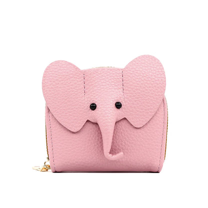 Cute Elephant Women’s Zip Card Wallet