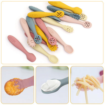 3pcs baby learning spoons utensils set