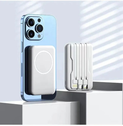 Magnetic Wireless Power Bank with Built-in Cable
