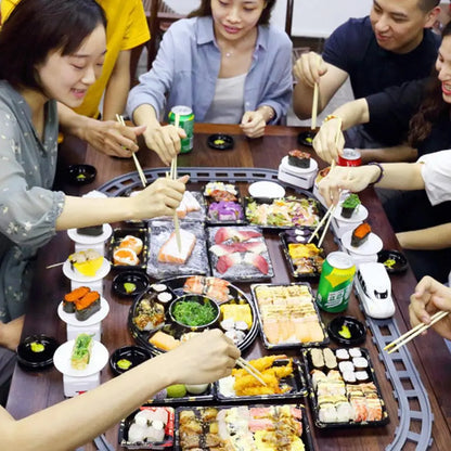 Electric Rotary Sushi Train Set with Conveyor Track