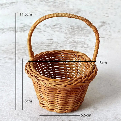 Handwoven Rattan Flower & Storage Basket