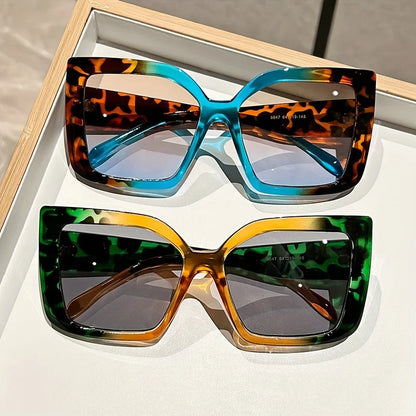 Oversized Square Sunglasses with Gradient Lenses