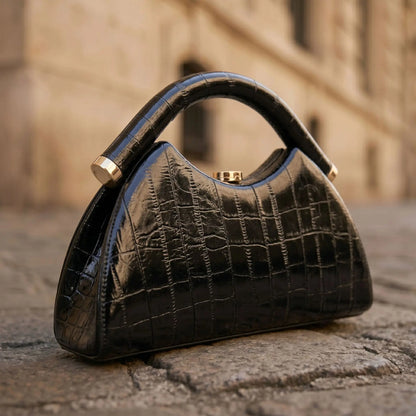 Half Moon PU Leather Evening Clutch Bag