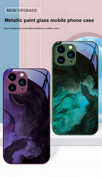 Tempered Glass Marble Effect iPhone Case