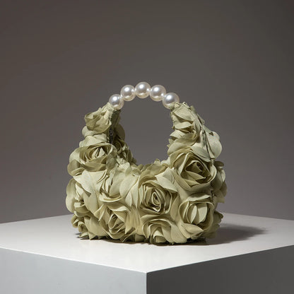 Floral Pearl Evening Party Handbag