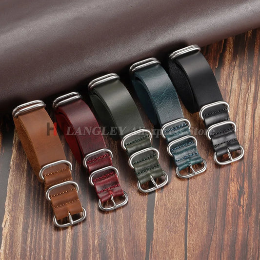 Vintage Genuine Leather Watch Strap 18mm 20mm 22mm