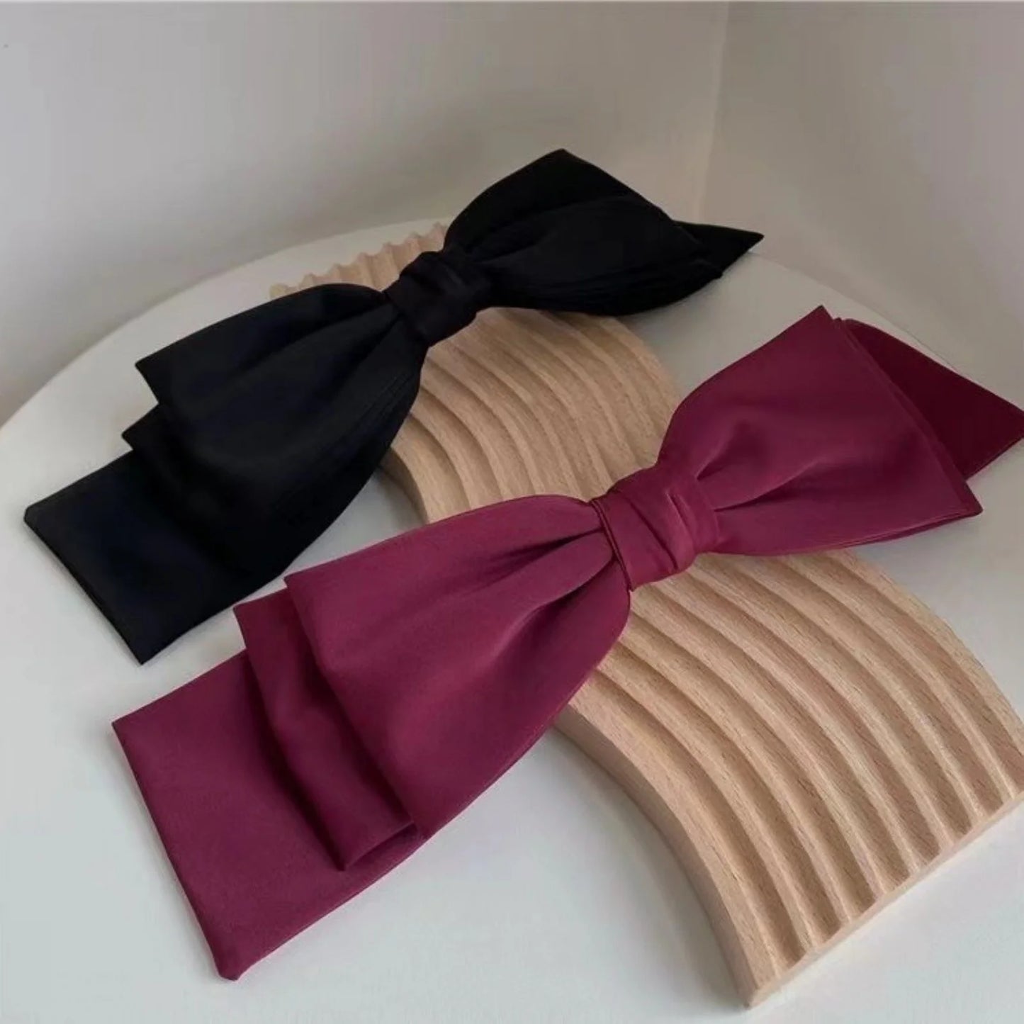 Large Satin Hair Bow Clip