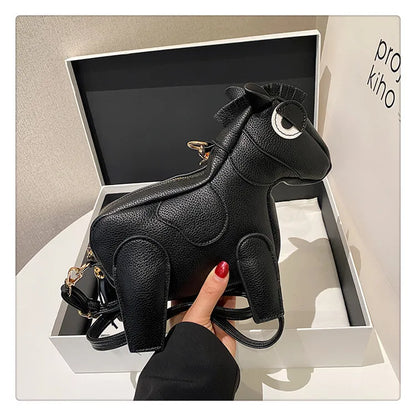 Horse-Shaped PU Leather Crossbody Shoulder Bag