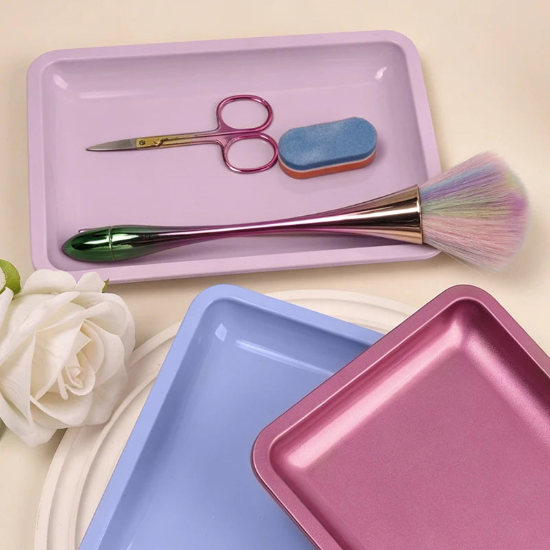 Stainless Steel Cosmetic & Nail Tool Storage Tray