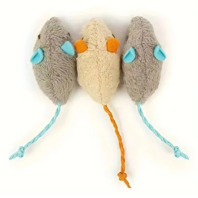 Plush Mouse Cat Toy Set