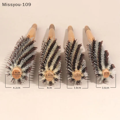 Natural Boar Bristle Wooden Round Hair Brush