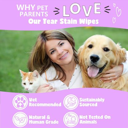 Gentle Pet Eye Wipes for Dogs & Cats