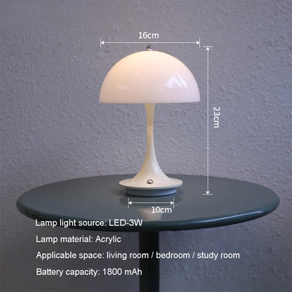 LED Mushroom Rechargeable Desk Lamp