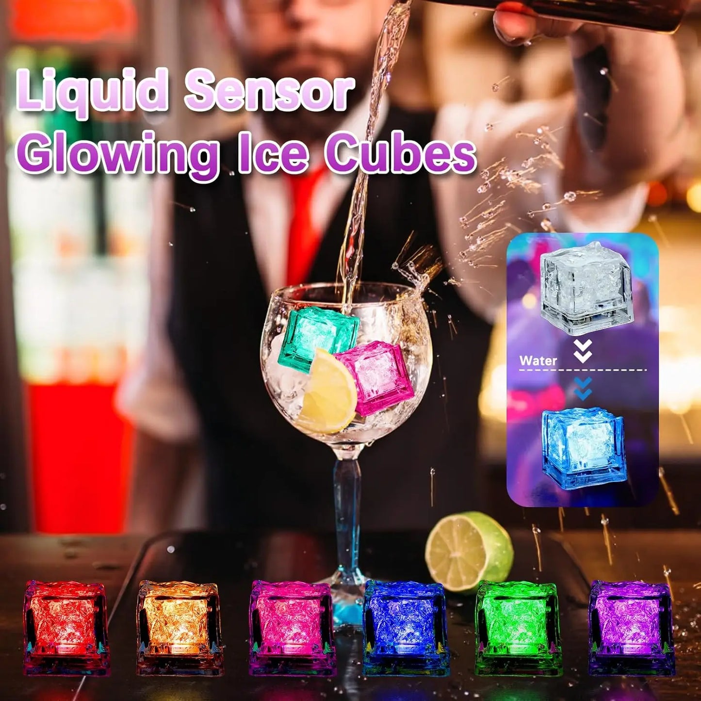 LED Reusable Light Up Ice Cubes