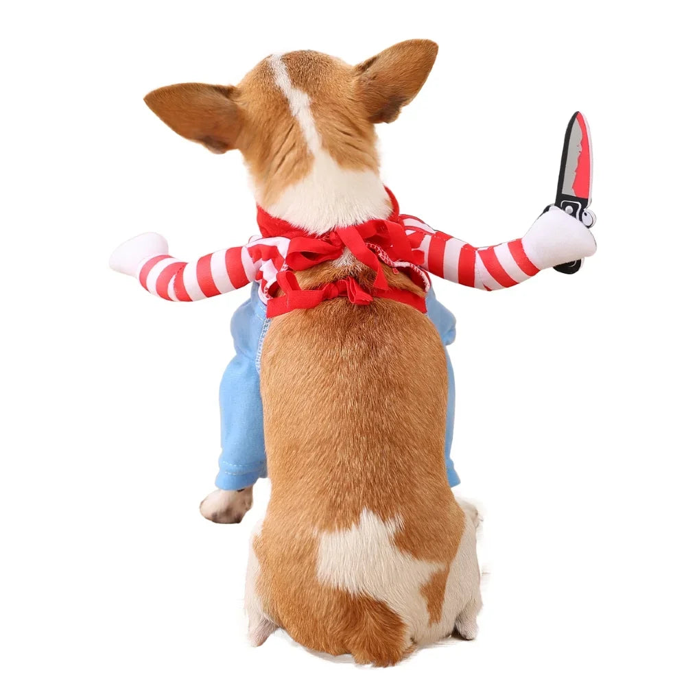 Funny Cosplay Pet Costume with Plush Knife