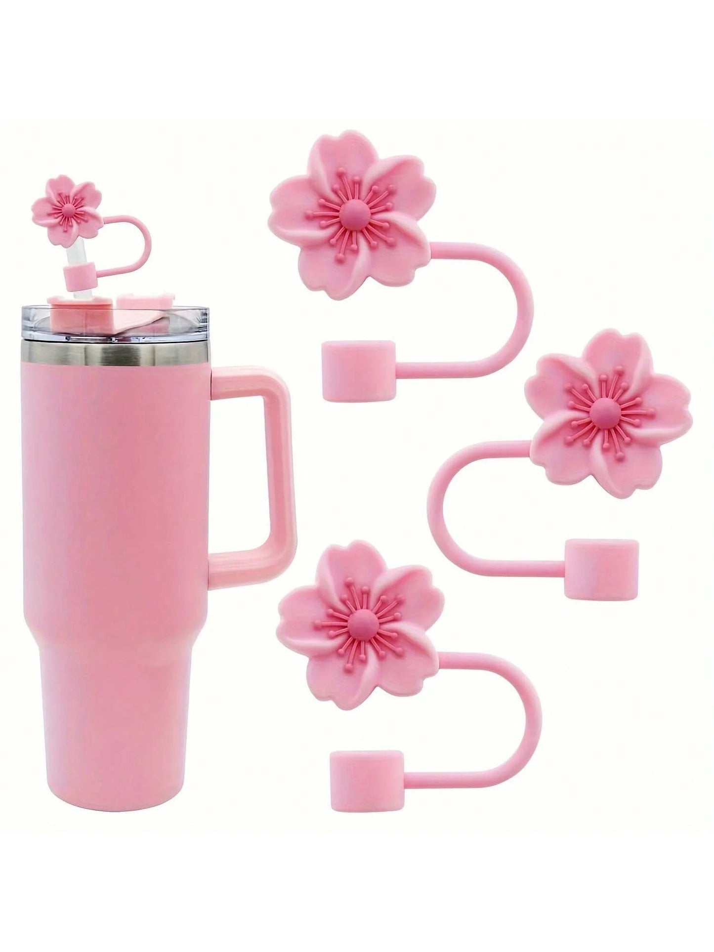 Flower Silicone Straw Cover for Stanley Cup