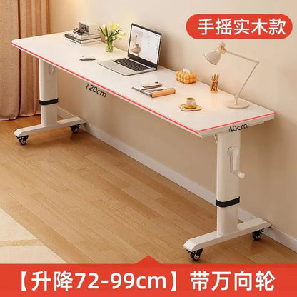 Adjustable Overbed Laptop Desk with Hand Crank & Wheels