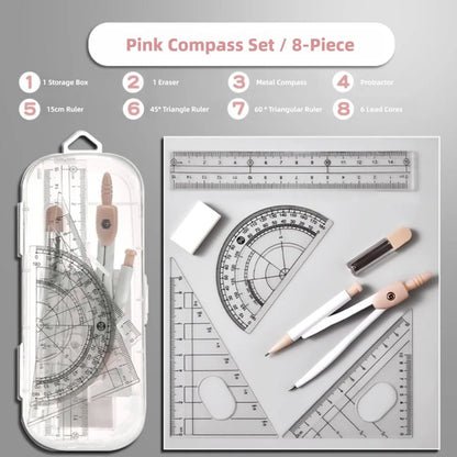 Transparent Geometry Ruler Set