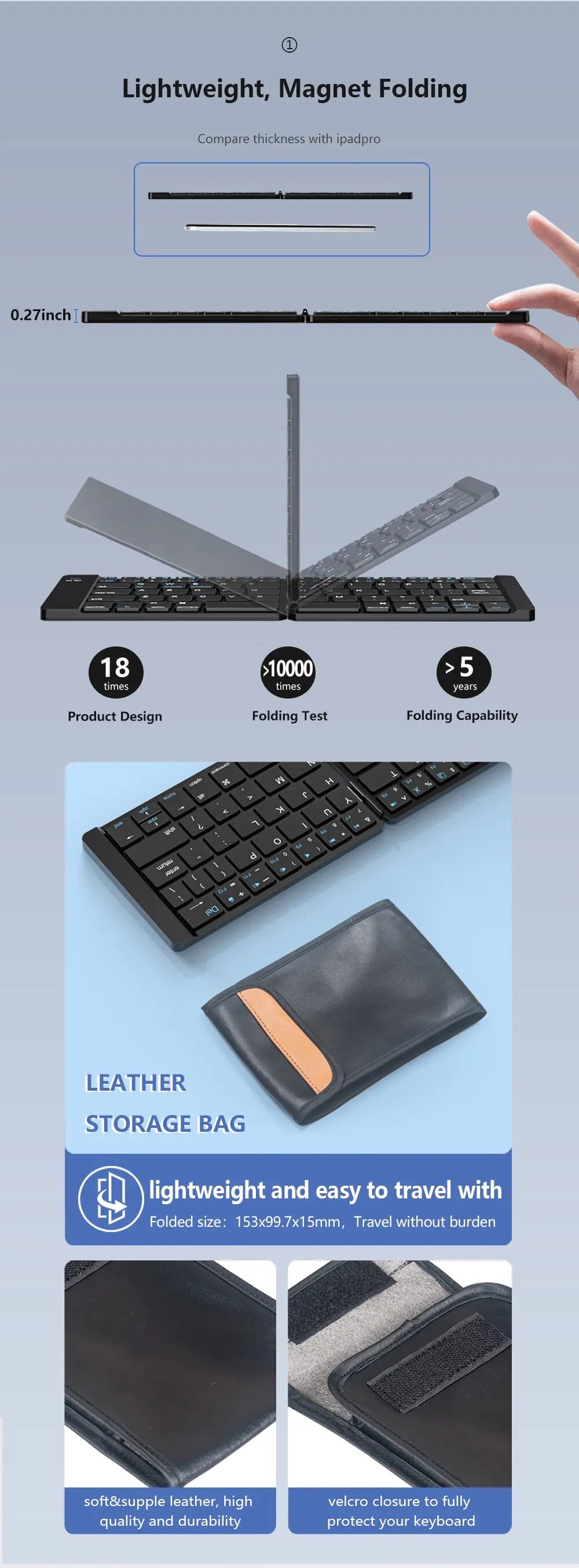 Mini Foldable Bluetooth Keyboard