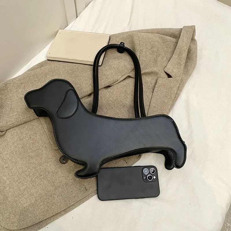 Dachshund Shaped PU Leather Shoulder Bag