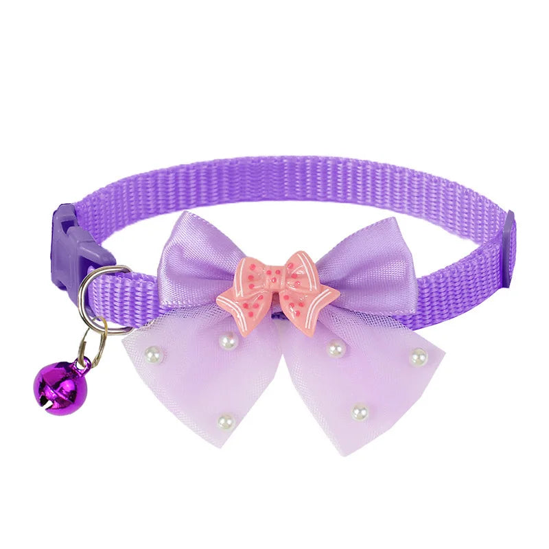 Adjustable Pet Dog Bow Collar