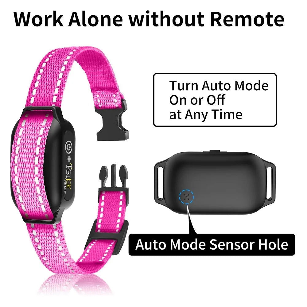 IPX7 Waterproof Remote Dog Training Collar with Auto Anti-Bark Mode