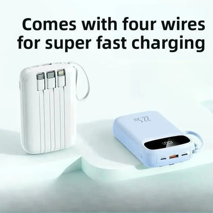 120W Fast Charging Power Bank with Built-in Cable