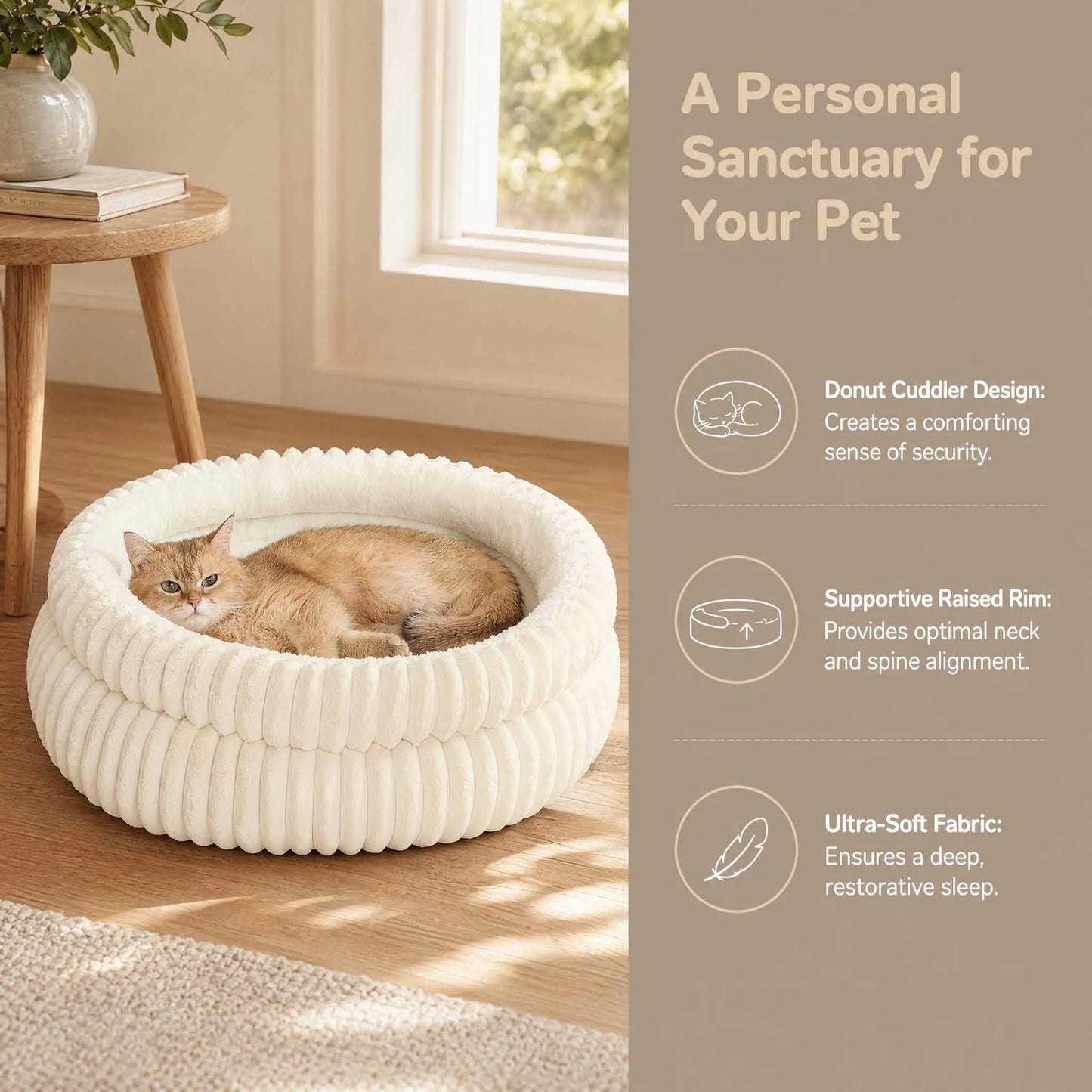 Plush Round Pet Nest Bed
