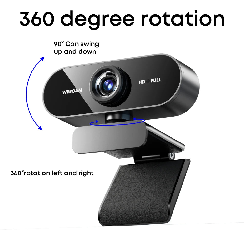 1080P FHD USB Webcam with Microphone for PC