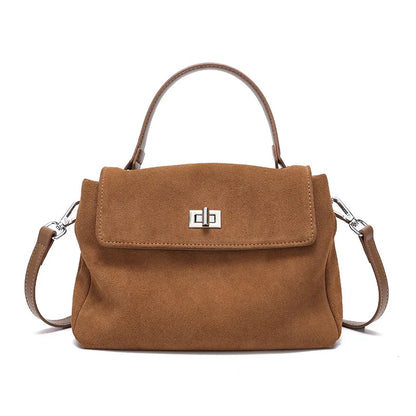 Women’s Suede Leather Flap Shoulder & Crossbody Bag