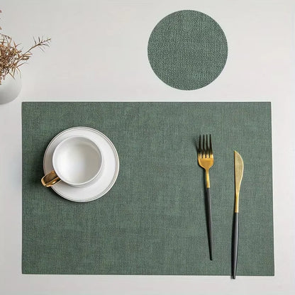 Faux Leather Table Placemats Set