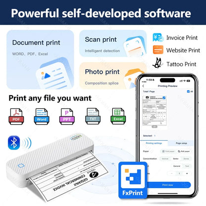Portable A4 Bluetooth Thermal Printer