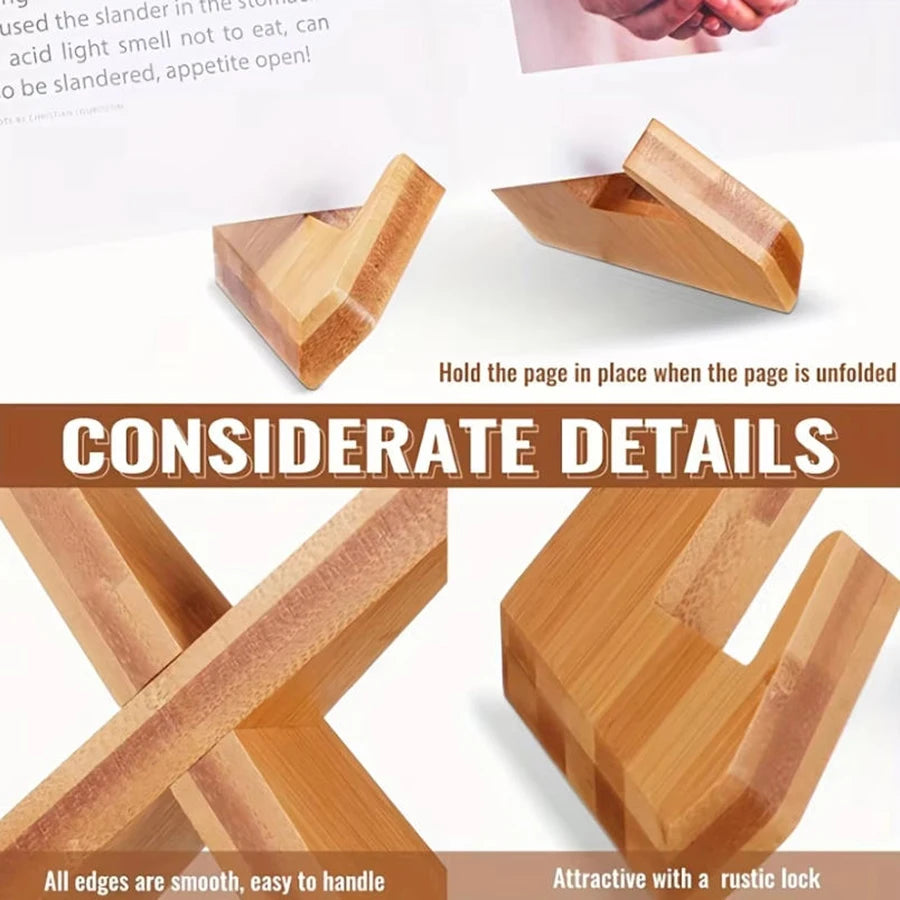 Wooden Cookbook & Tablet Stand