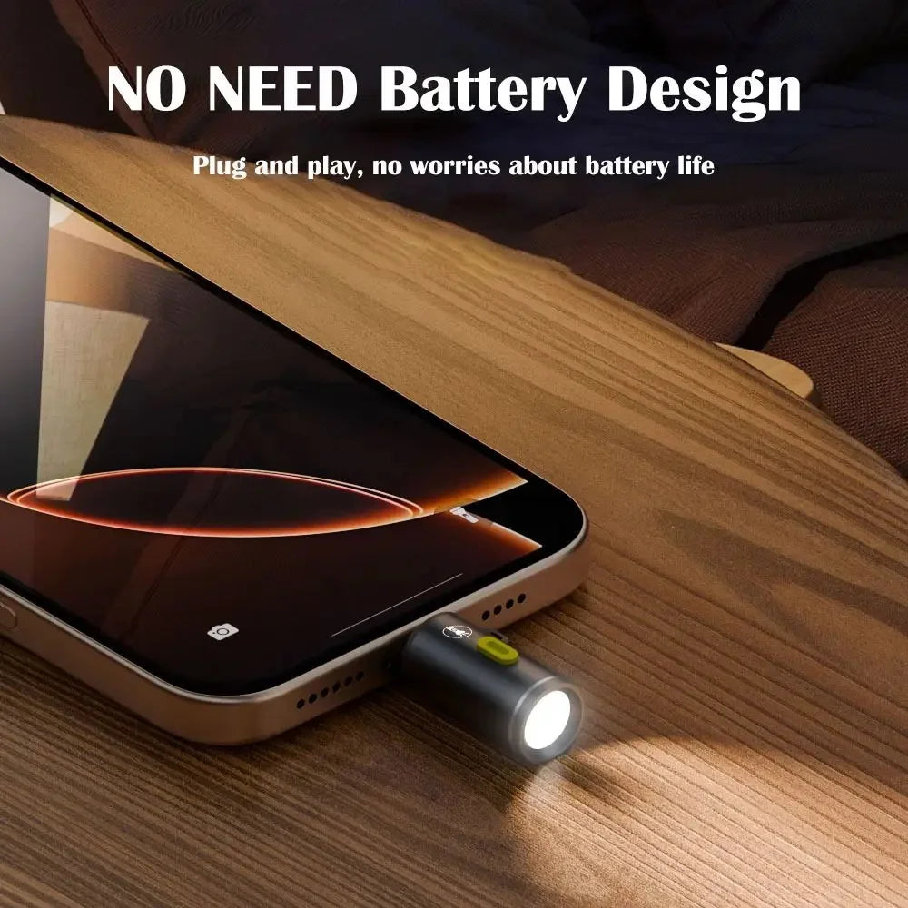 Mini USB-C LED Keychain Flashlight