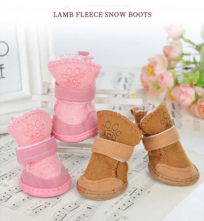 4Pcs/set Warm Dog Shoes