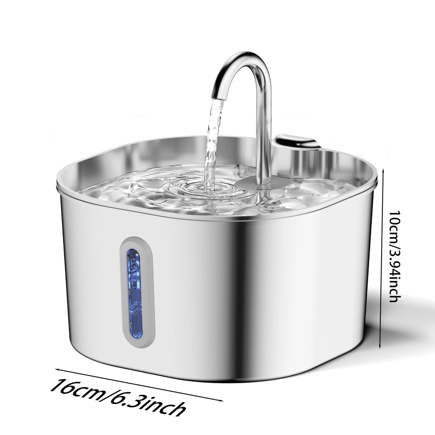 ZYFeeder 2.2L Stainless Steel Automatic Pet Water Fountain