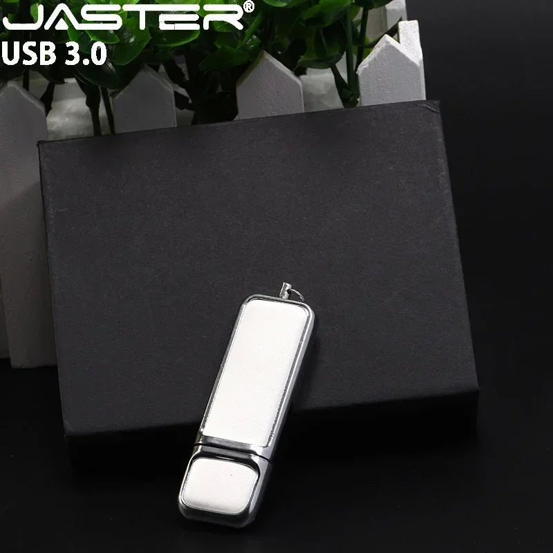 JASTER USB 3.0 Leather Memory Stick with Free Custom Logo & Presentation Box