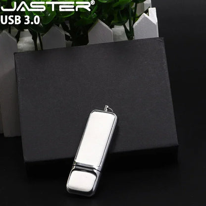 JASTER USB 3.0 Leather Memory Stick with Free Custom Logo & Presentation Box