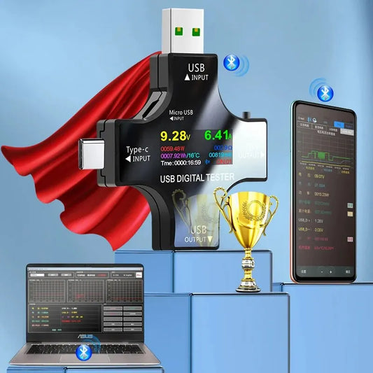 USB Type-C PD Digital Power Meter 8A Fast Charging Tester
