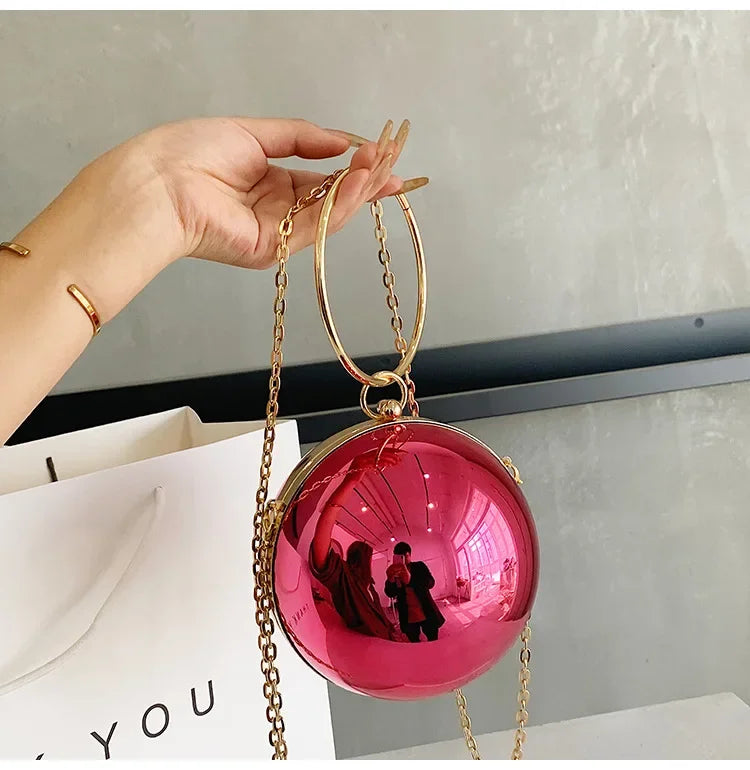 Metallic Sphere Evening Clutch Bag