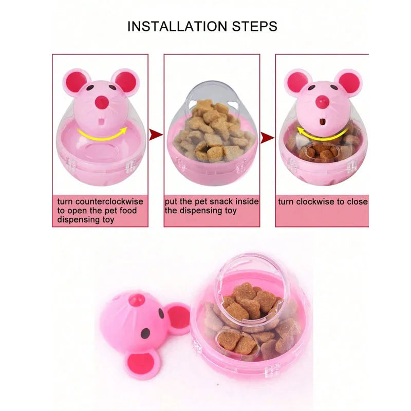 Rolling Mouse Treat Dispenser Toy for Cats & Dogs