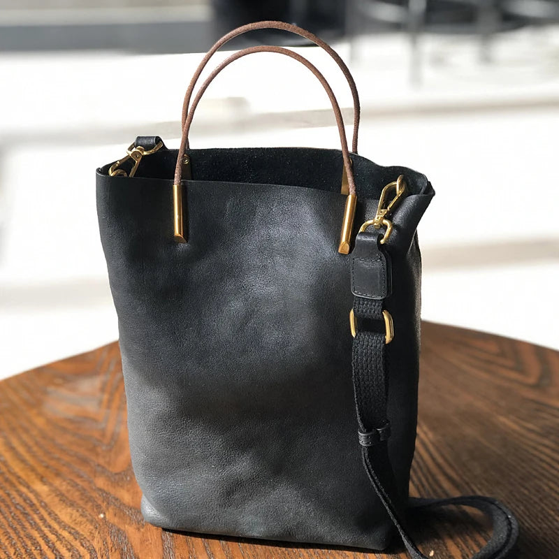 Johnature Genuine Cowhide Leather Shoulder Bag