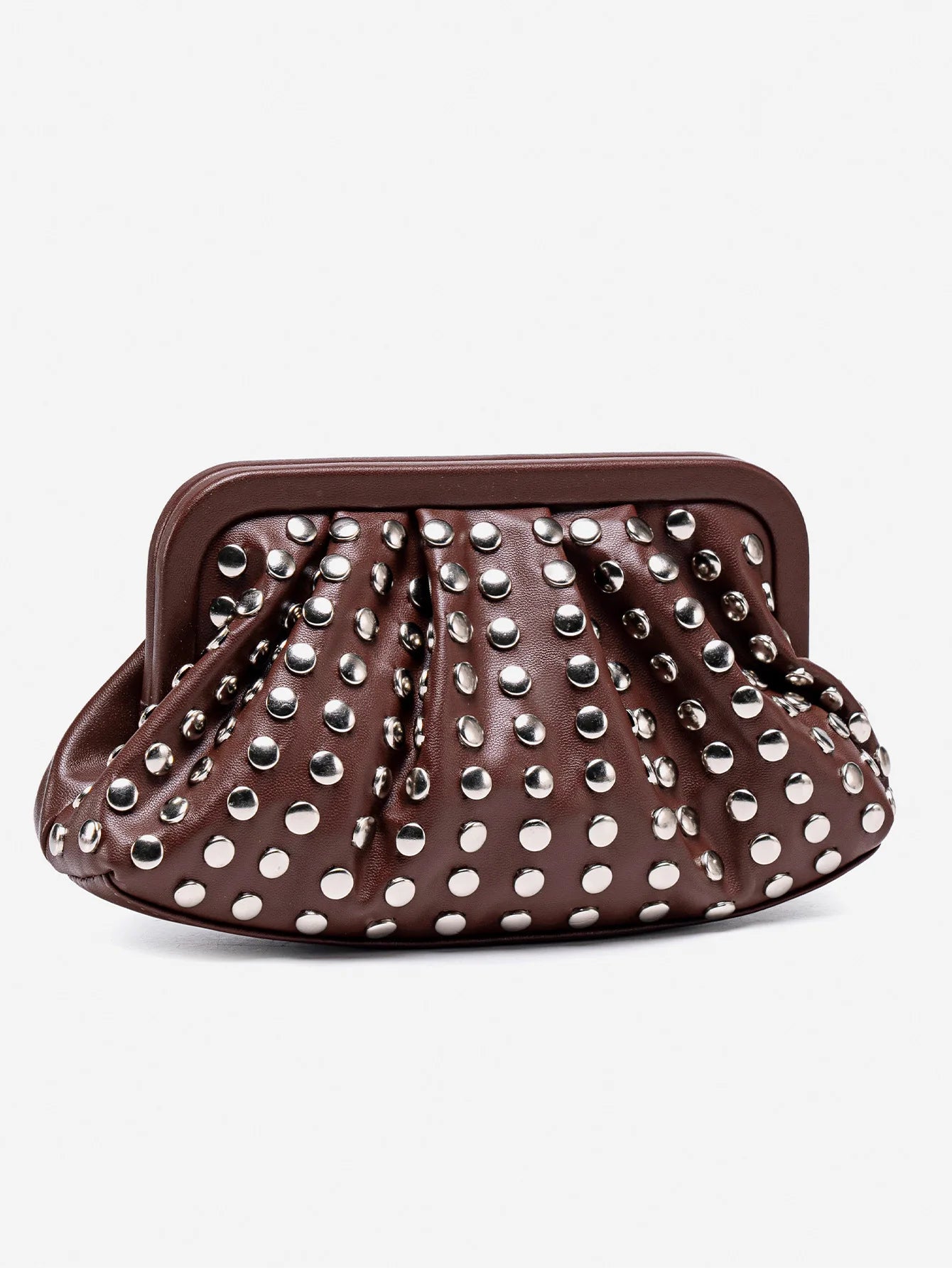 Studded Shell Evening Clutch Bag