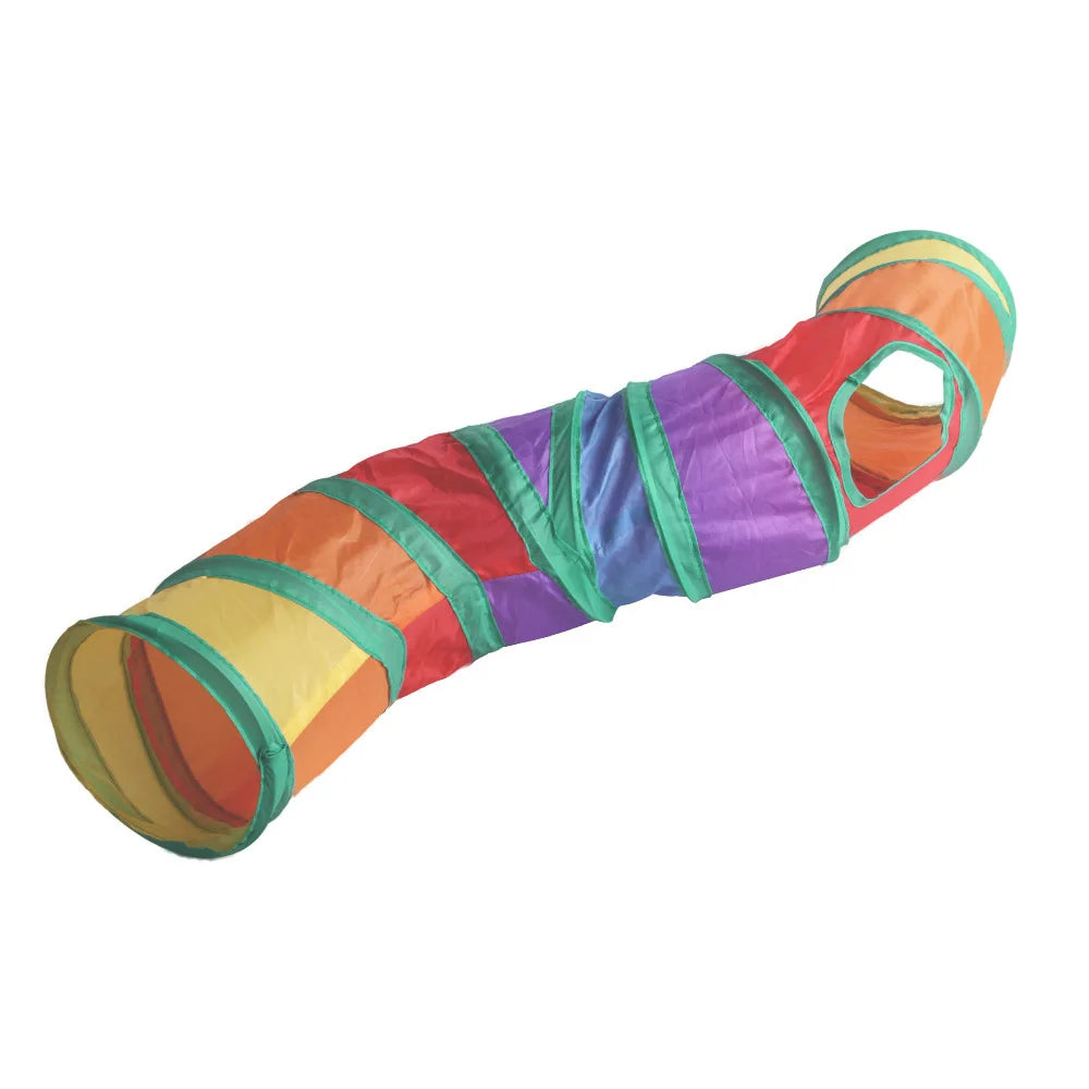 Rainbow Play Tunnel for Small Animal Exercise & Hideaway