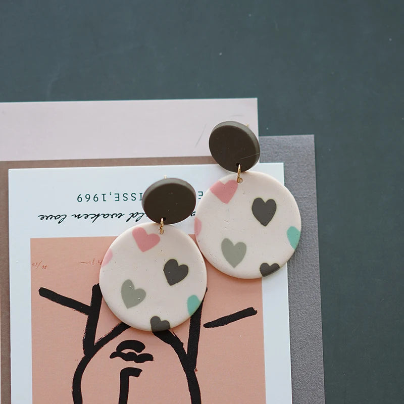 Heart Pattern Long Earrings