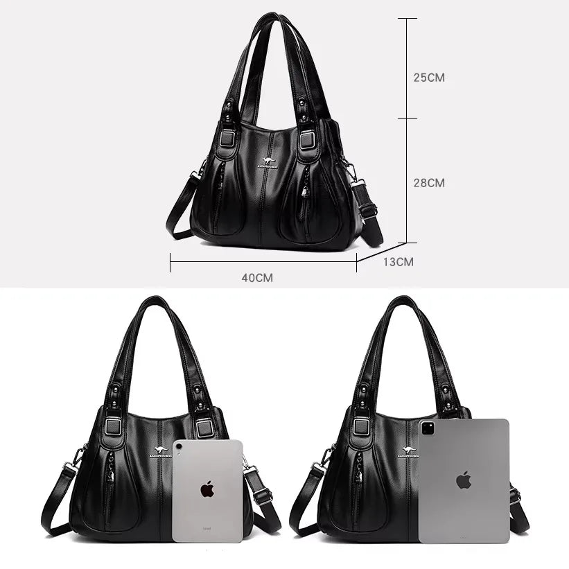Large Capacity Women’s Leather Tote Handbag