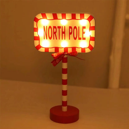 LED Santa Stop Here Christmas Sign