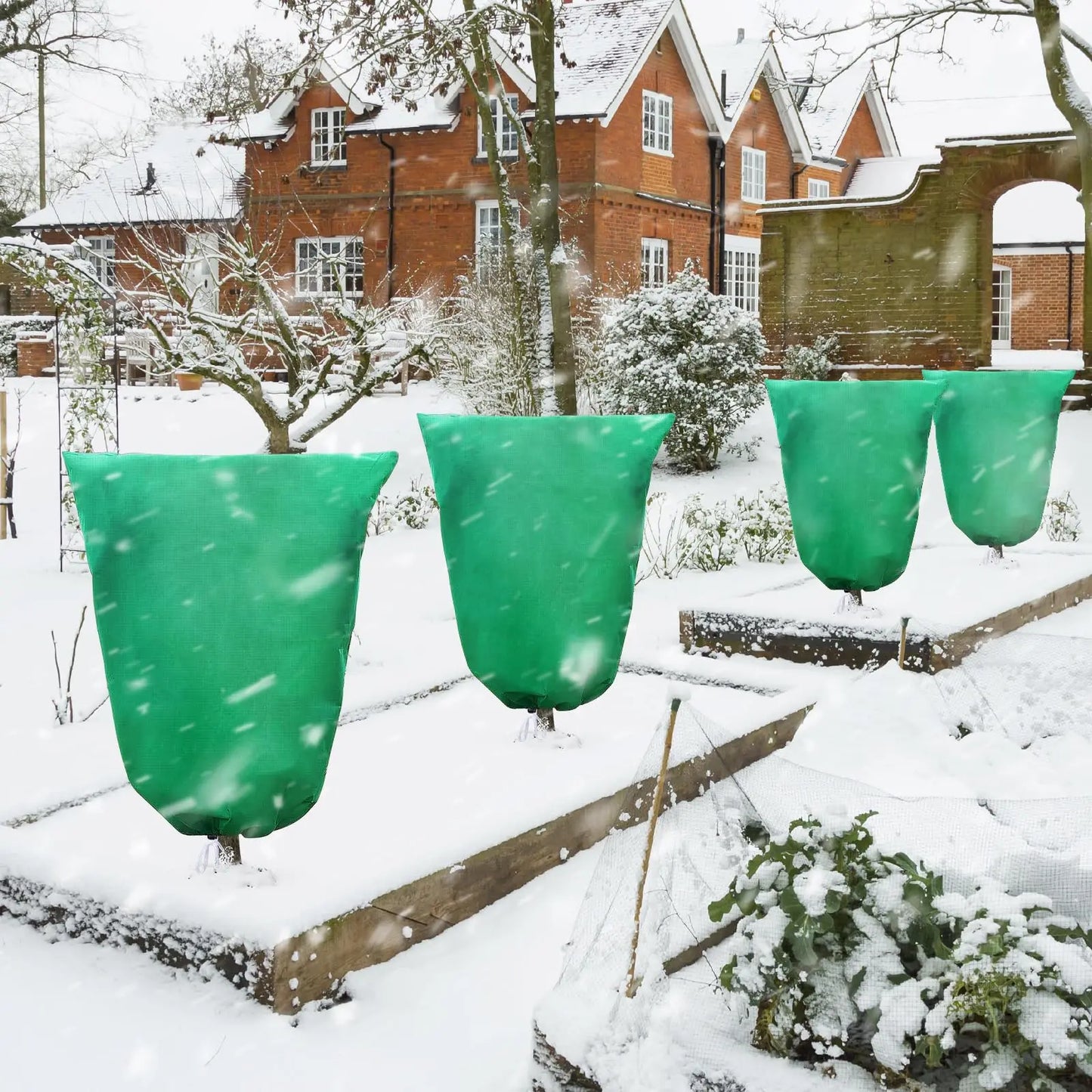 Winter Plant Frost Protection Cover with Drawstring