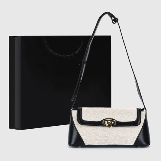 Women’s Color Block Baguette Shoulder Bag