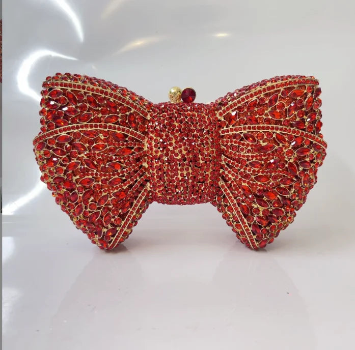Rhinestone Bow Evening Clutch